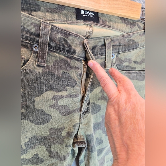 Hudson Crop Krista Womens Sz 27 Camo Super Skinny Stretch Low Rise Jeans - Picture 7 of 14